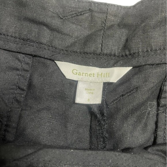 GARNET Hill Black Pleated‎ Linen Shorts - Picture 8 of 8